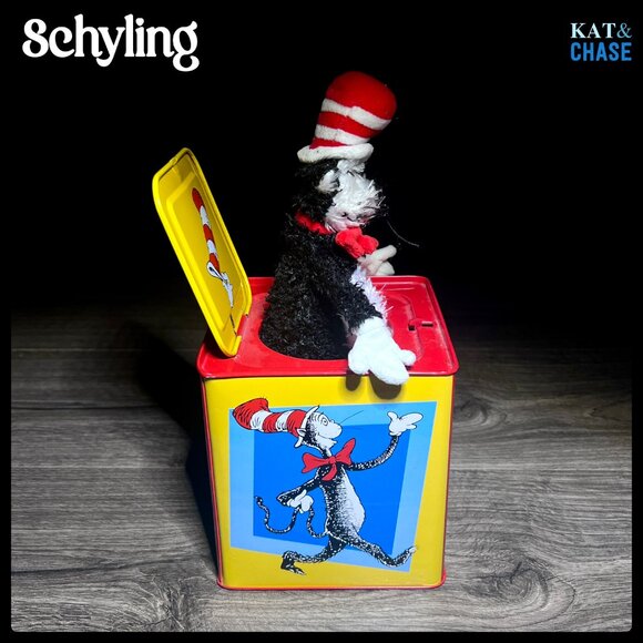 Sold Dr. Seuss Cat In The Hat Jack In The Box Schylling Tin Toy Wind Up Tested - Picture 5 of 12